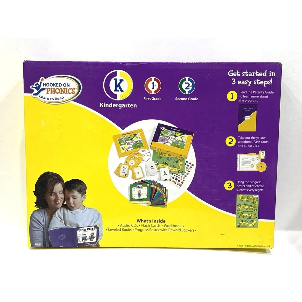 Hooked on Phonics Learn to Read Kindergarten Complete Set w/ CDs Books Cards Box